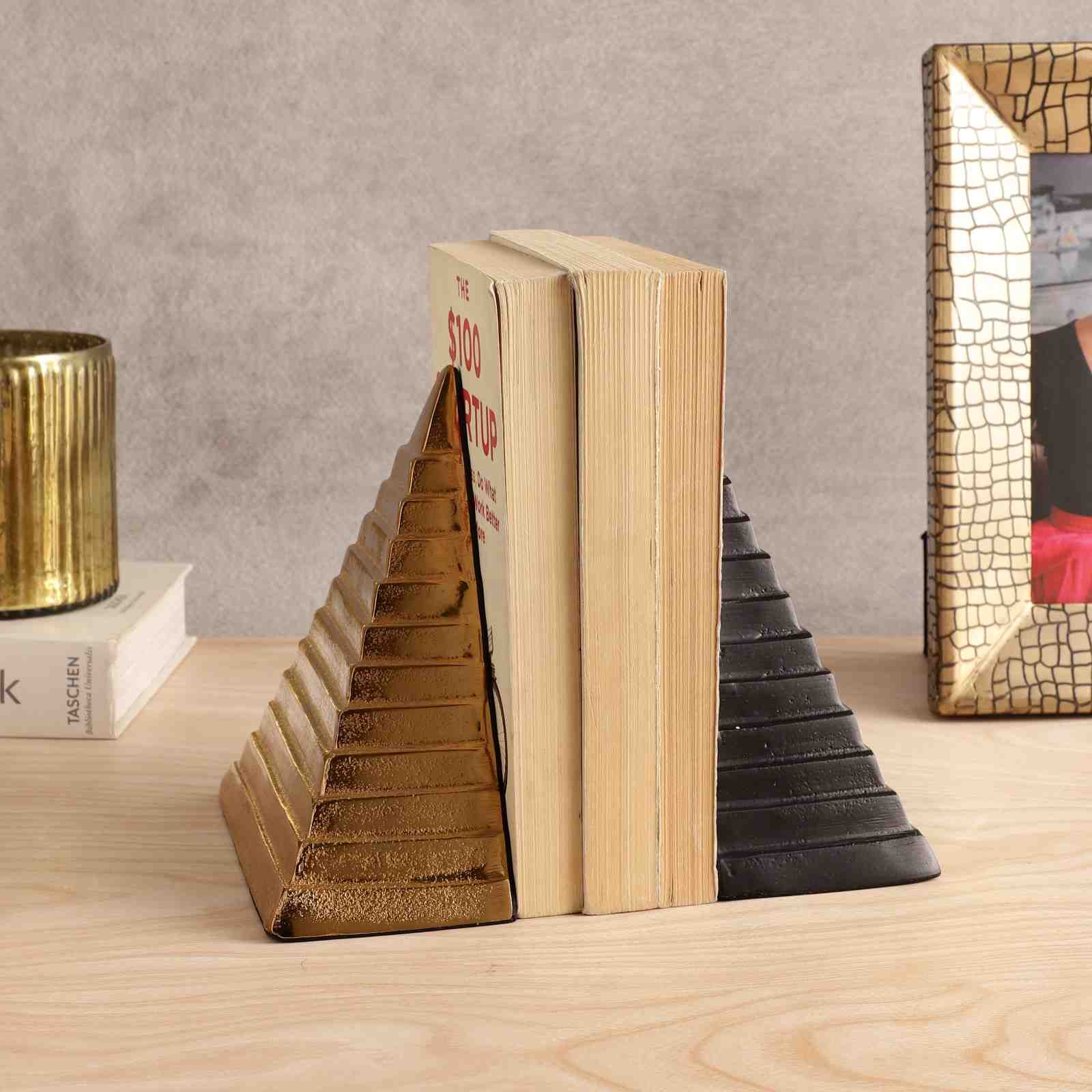 Pyramidon Bookend Gold & Black