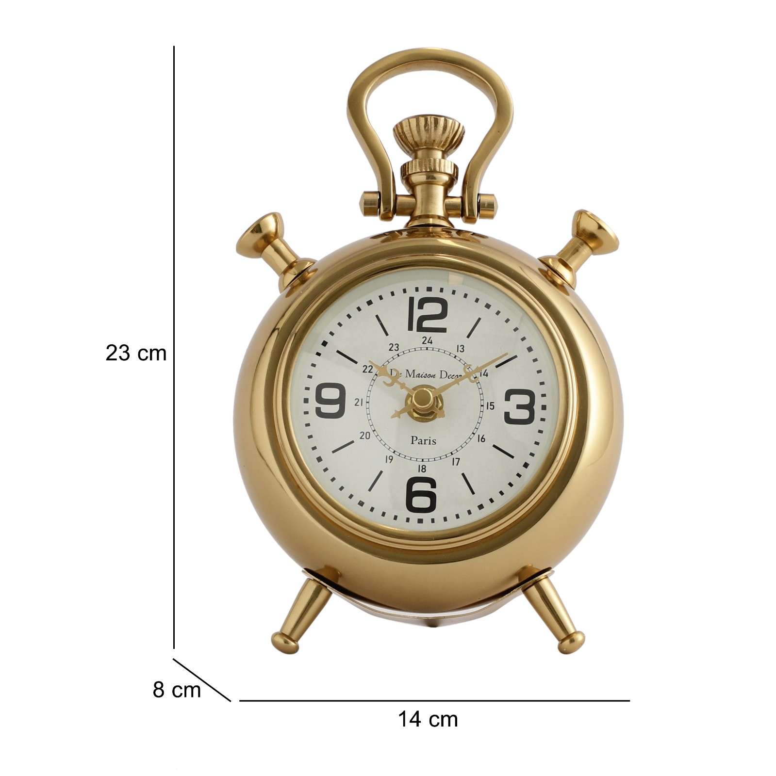 The Belvedere Table Clock Gold - Image 3