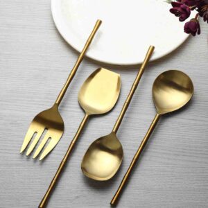 Bamboo Elegance Gold Serving Set