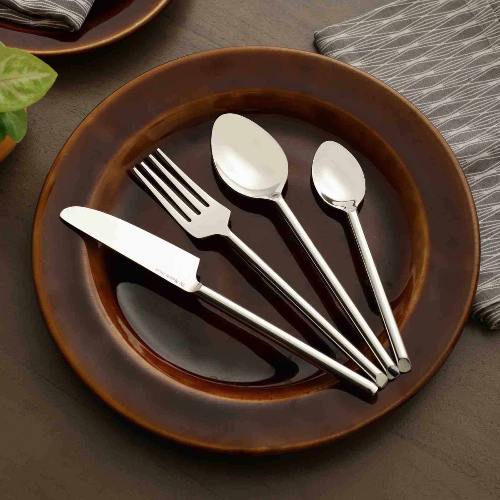 Sleek Cut Cutlery Set Silver
