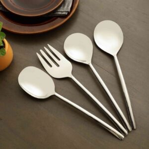 Ava Luxe Silver Serving Set