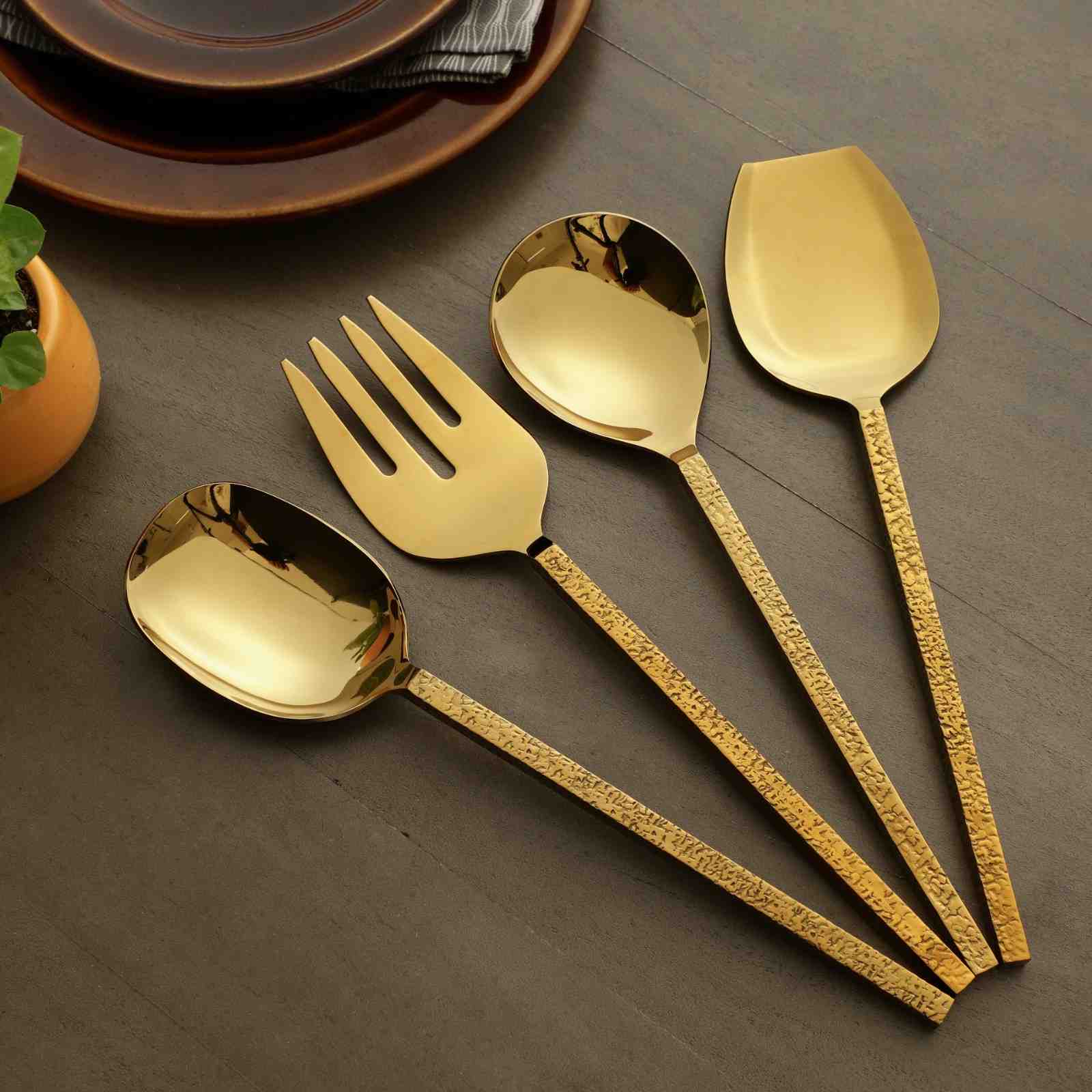 Ember Texture Serving Set Gold - Image 2
