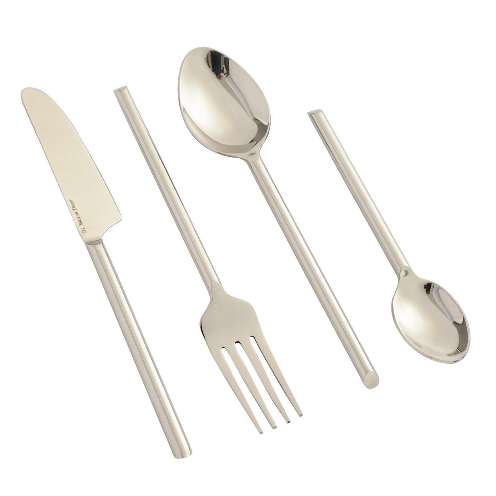 Sleek Cut Cutlery Set Silver - Image 4