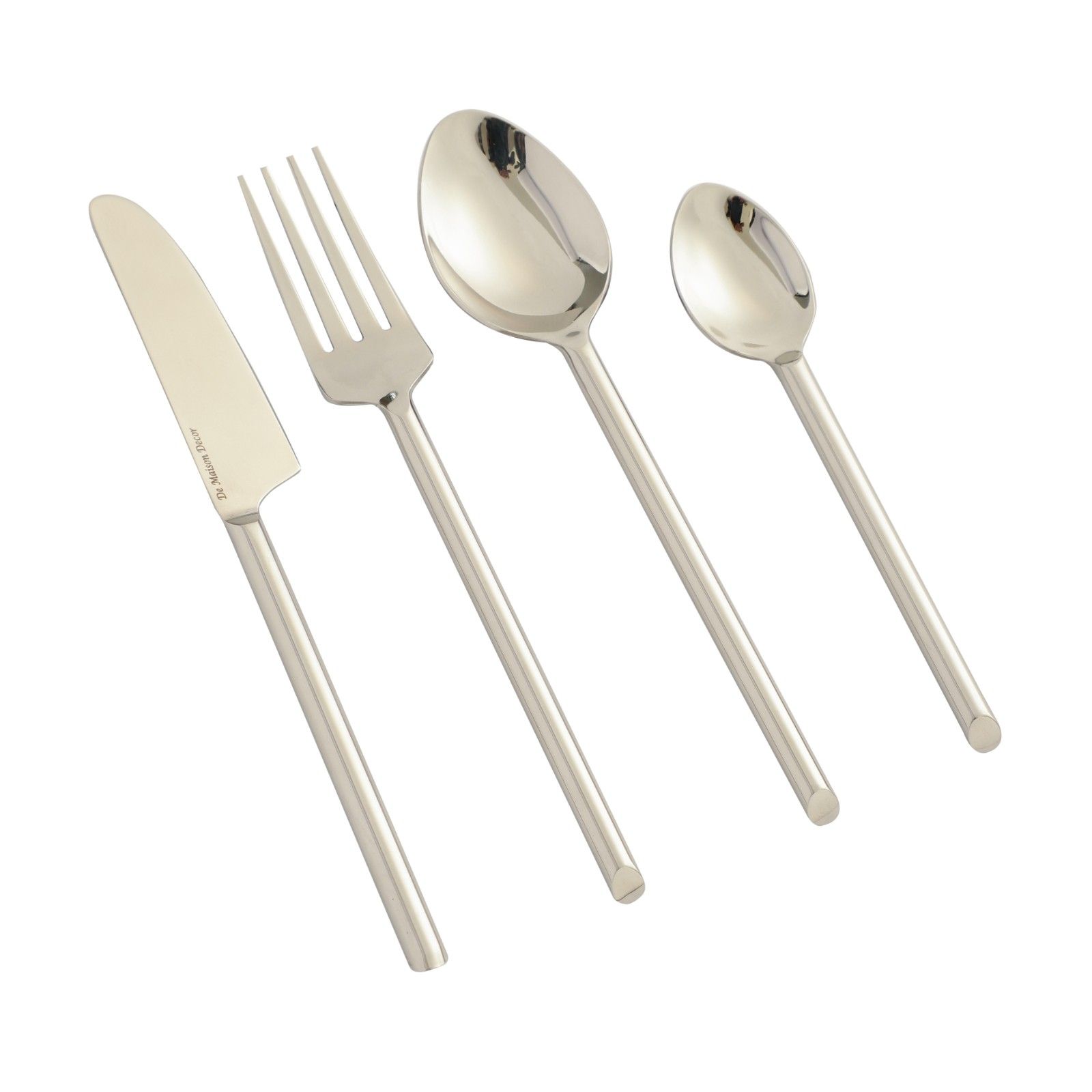 Sleek Cut Cutlery Set Silver - Image 6