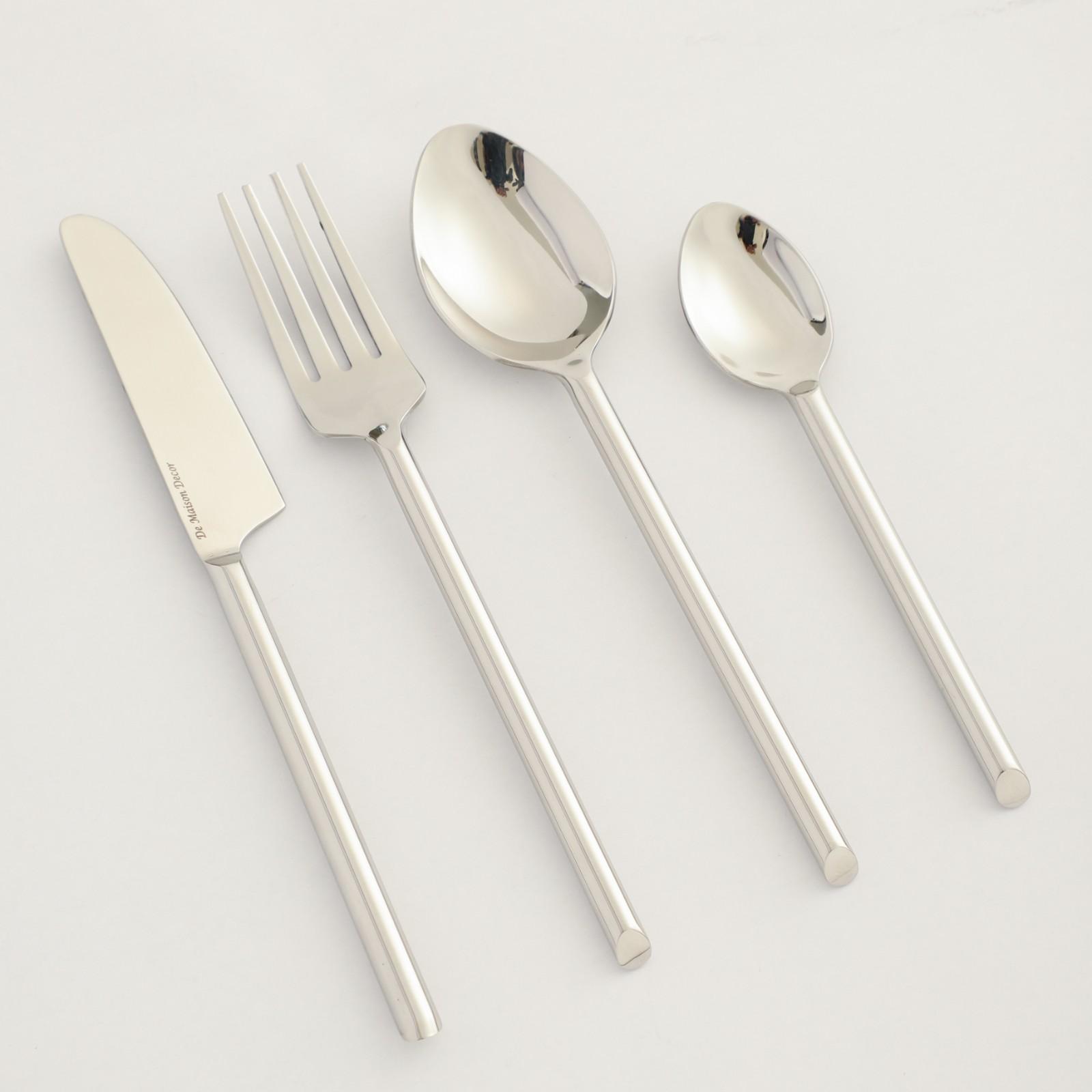 Sleek Cut Cutlery Set Silver - Image 7