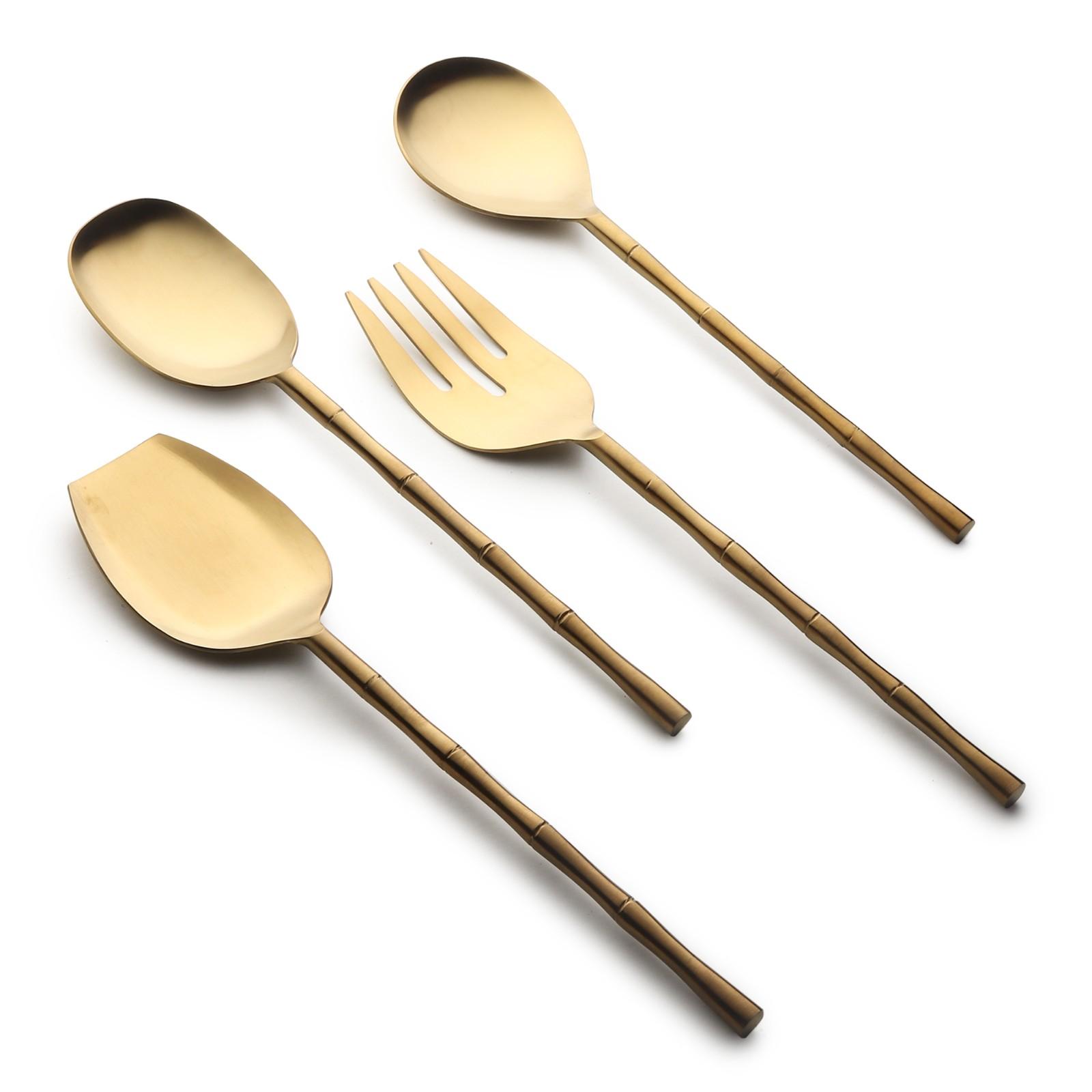 Bamboo Elegance Gold Serving Set - Image 4