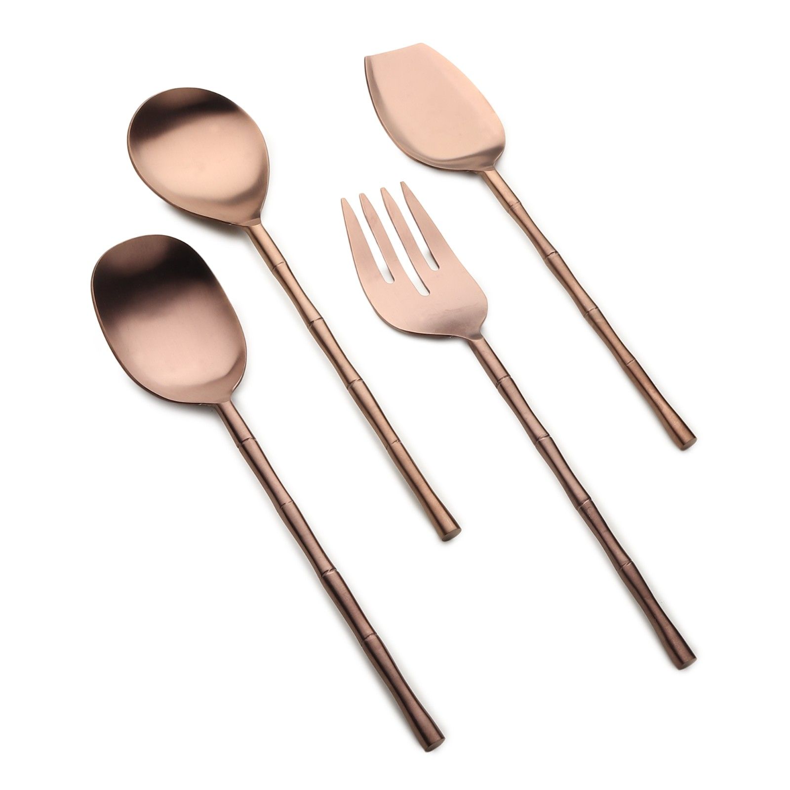 Bamboo Elegance Rose Gold Serving Set - Image 3