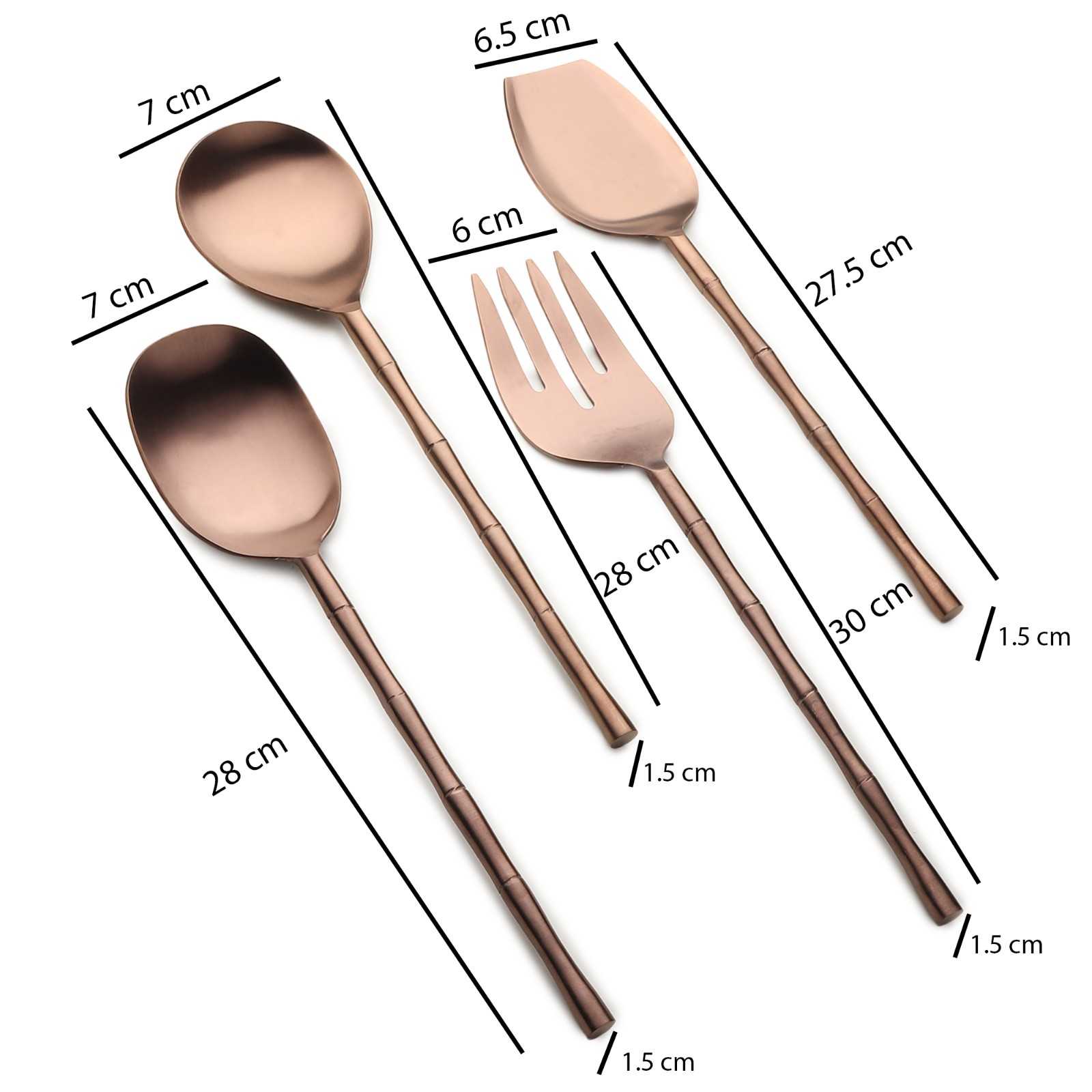 Bamboo Elegance Rose Gold Serving Set - Image 4